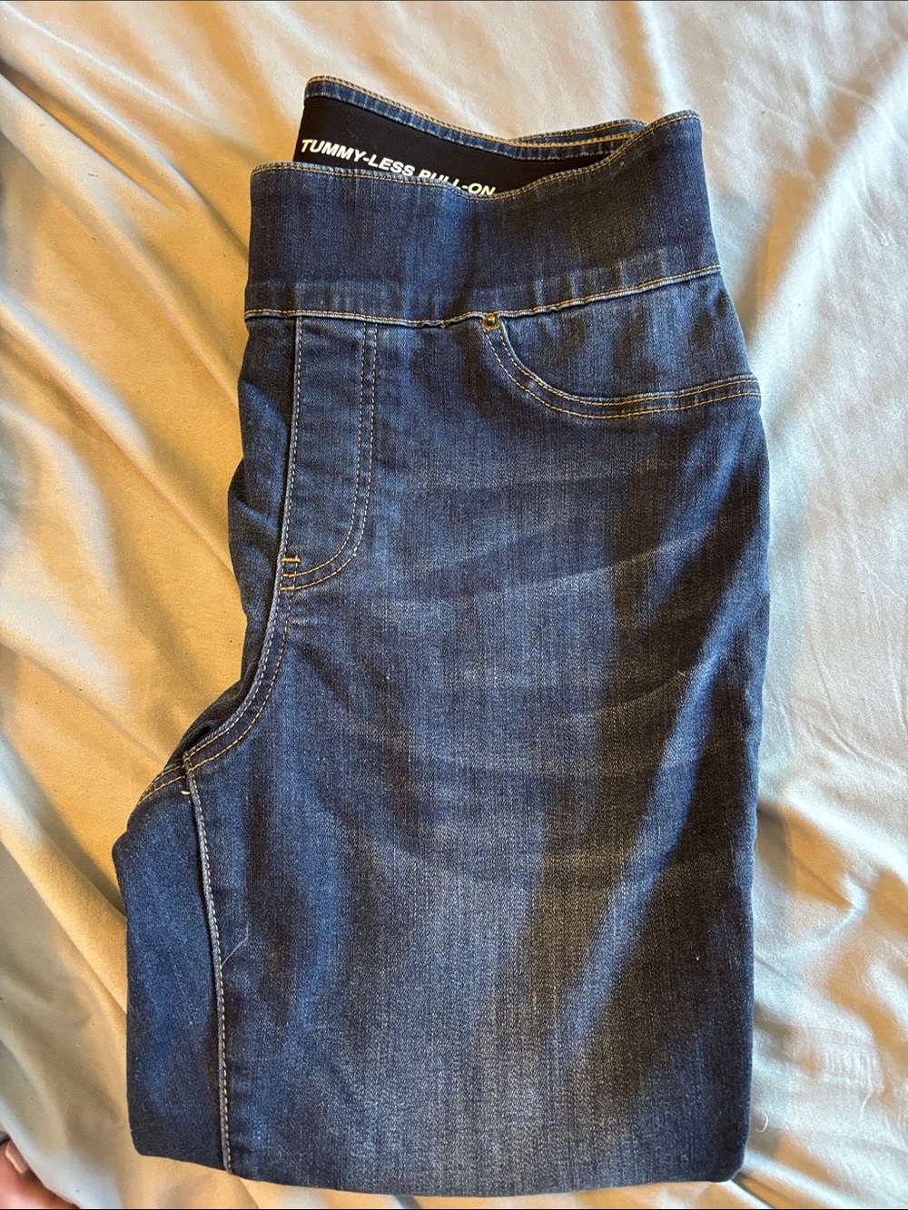 New York & Company Tummy Less Pull-On Dark Blue Women's Jeggings